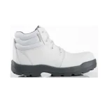 Bota cuero puntera dieléctrica blanca