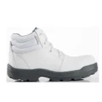 Bota cuero puntera dieléctrica blanca
