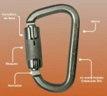 Mosqueton en D carabiner en acero 42 kn - Image 2