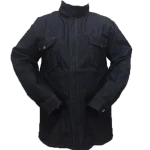 Camisa índigo tipo chaqueta con cierre