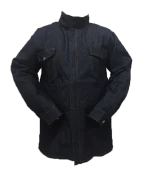 Camisa índigo tipo chaqueta con cierre